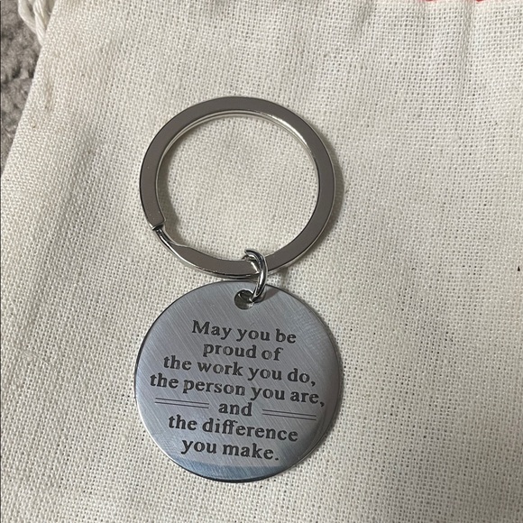 Inspirational Silver Round Keychain NWOT - Picture 2 of 3